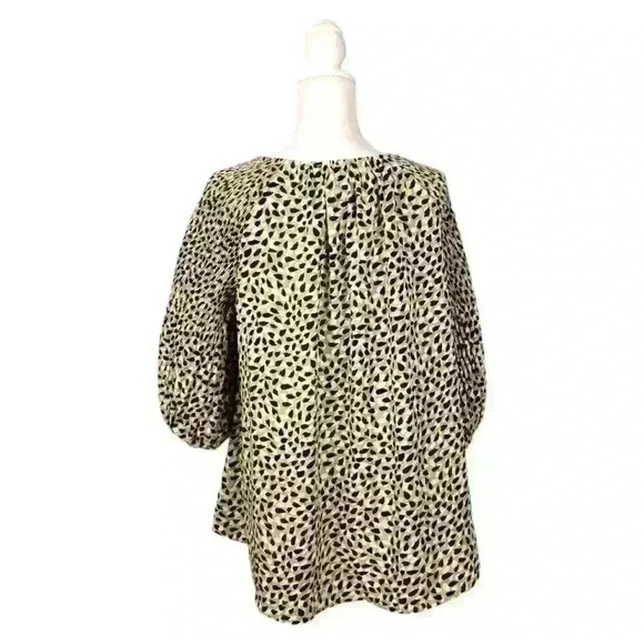 Anthropologie EASEL Animal Print GREEN/BLACK/WHITE Long Sleeve SEE MEASUREMENTS - Picture 10 of 14